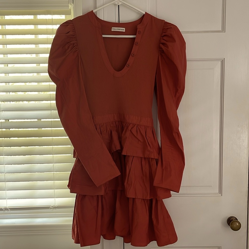Ulla Johnson Coral Layered sz small women Dress 35” shoulder to hem - Picture 2 of 10